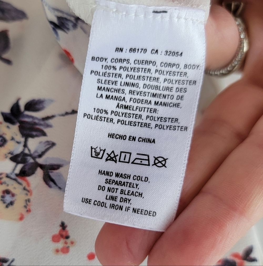 Anthropologie Maeve Dellaroe Floral Blouse Size Large Cottsgecore Ditzy Neutral - Picture 11 of 16